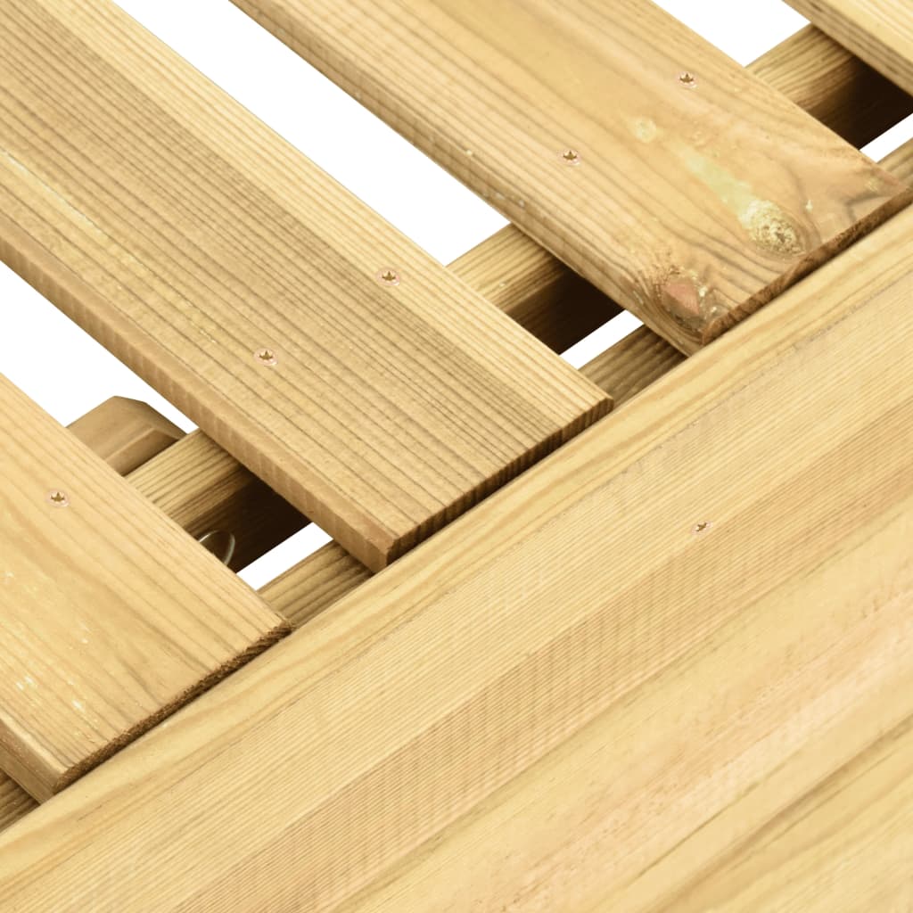 Espreguiçadeira com mesa madeira de pinho impregnada verde