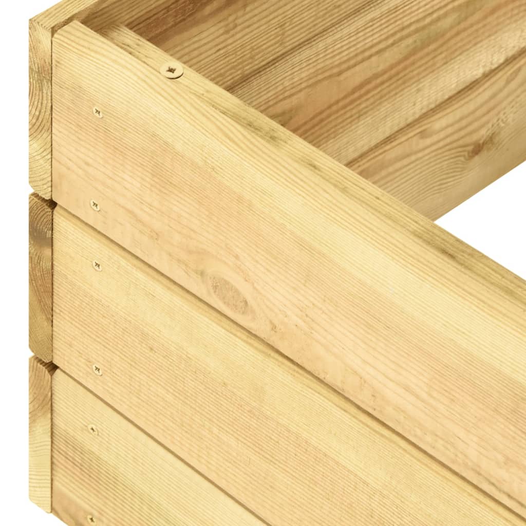 Sun lounger with table in green impregnated pine wood