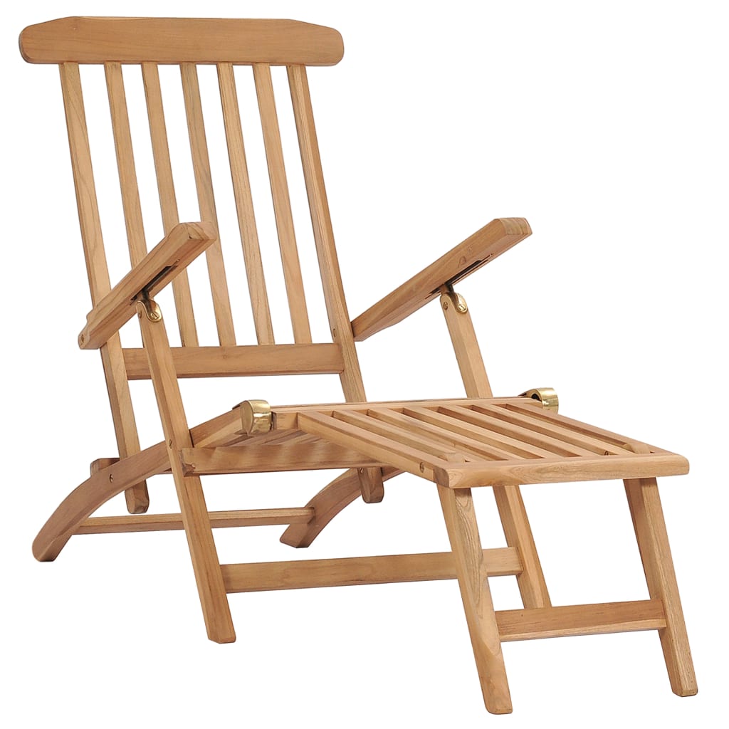 Garden chairs with footrests and solid teak table