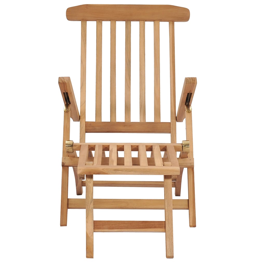 Garden chairs with footrests and solid teak table