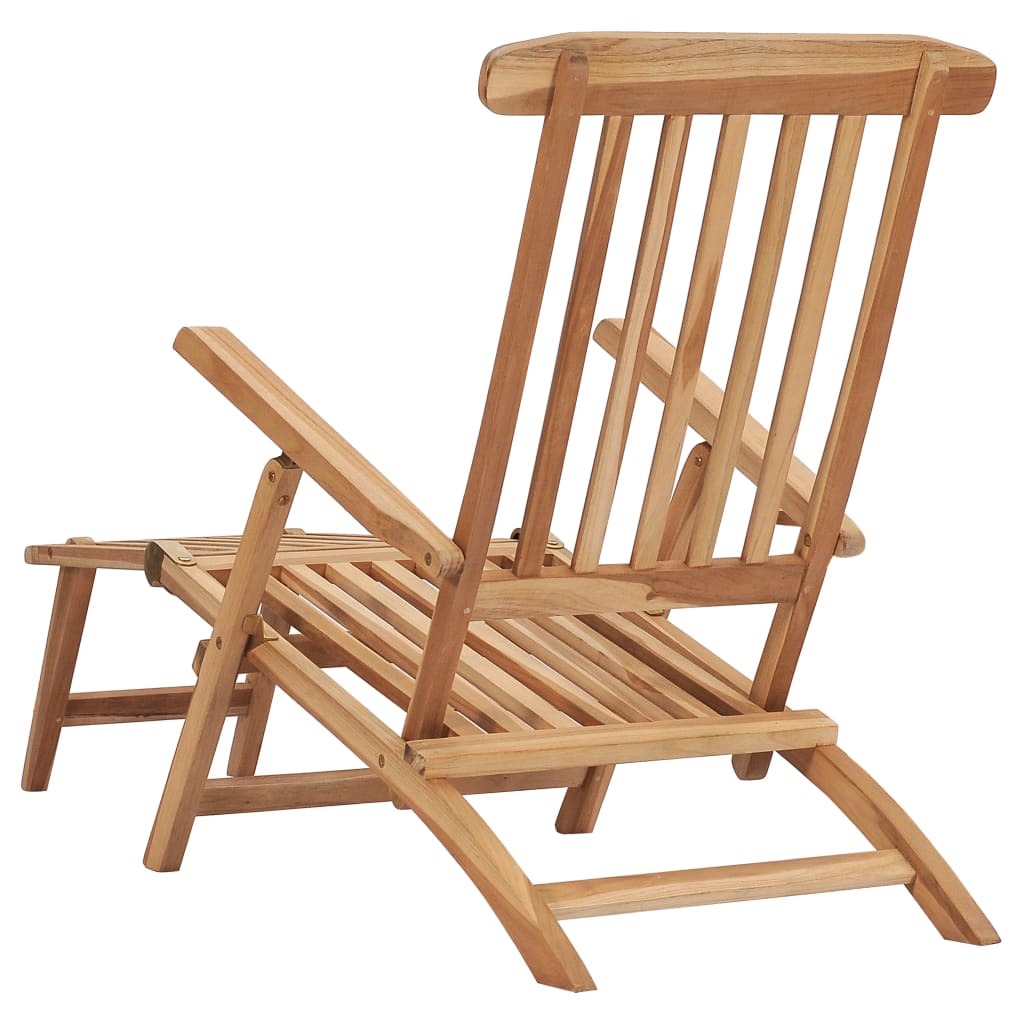 Garden chairs with footrests and solid teak table