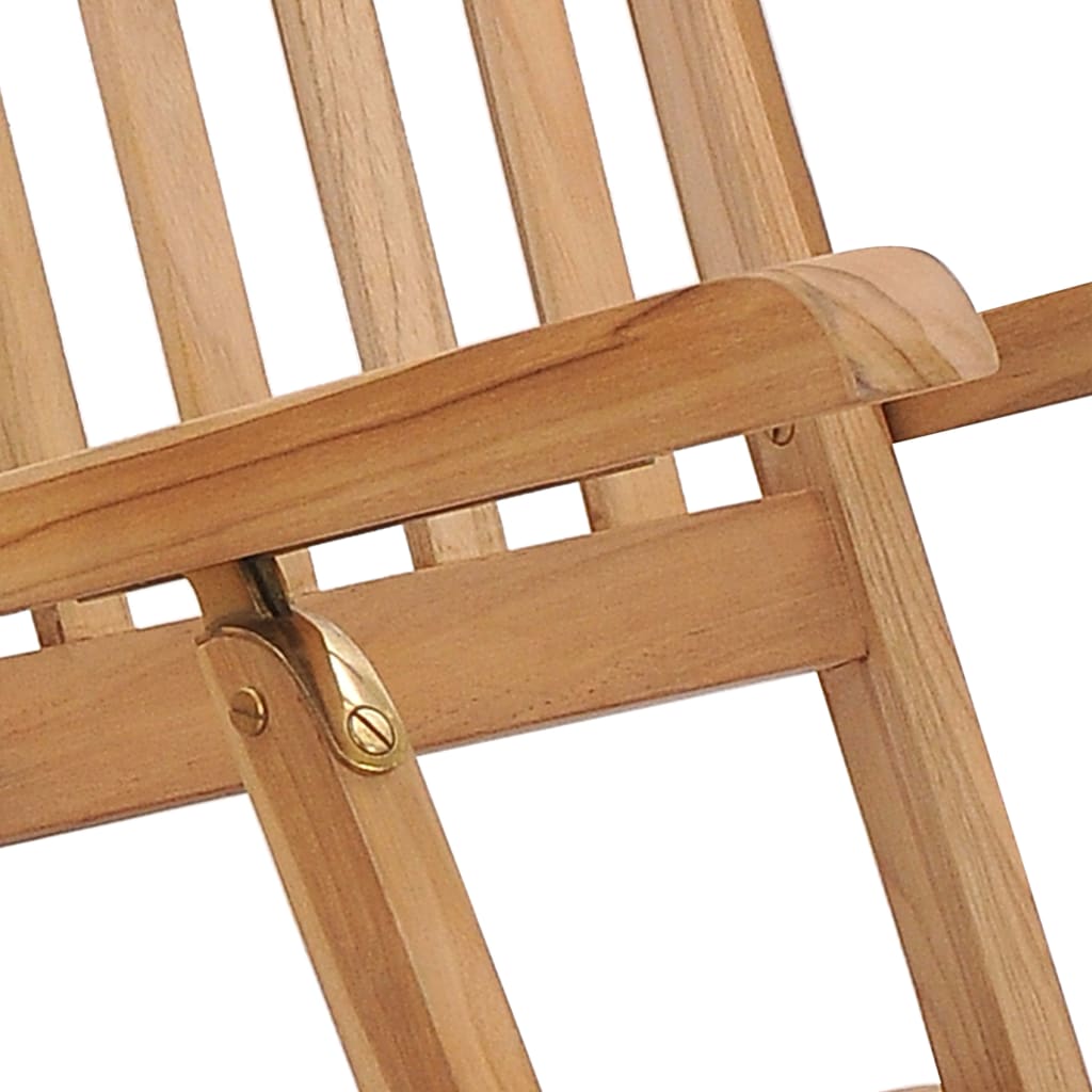 Garden chairs with footrests and solid teak table