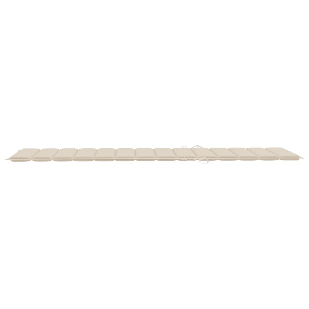 Garden sun lounger with cushion in solid acacia wood