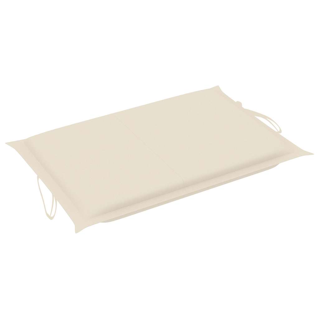 Garden sun lounger with cushion in solid acacia wood