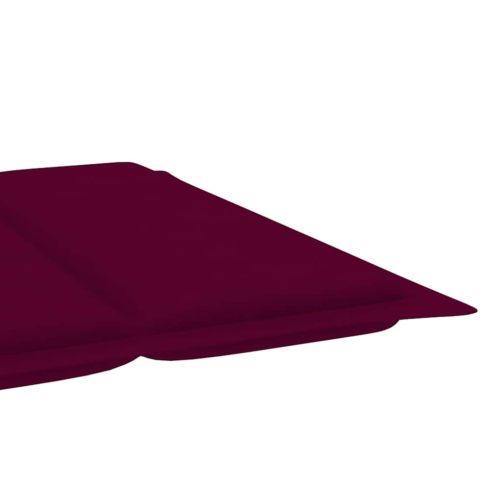 Garden sun lounger with cushion in solid acacia wood