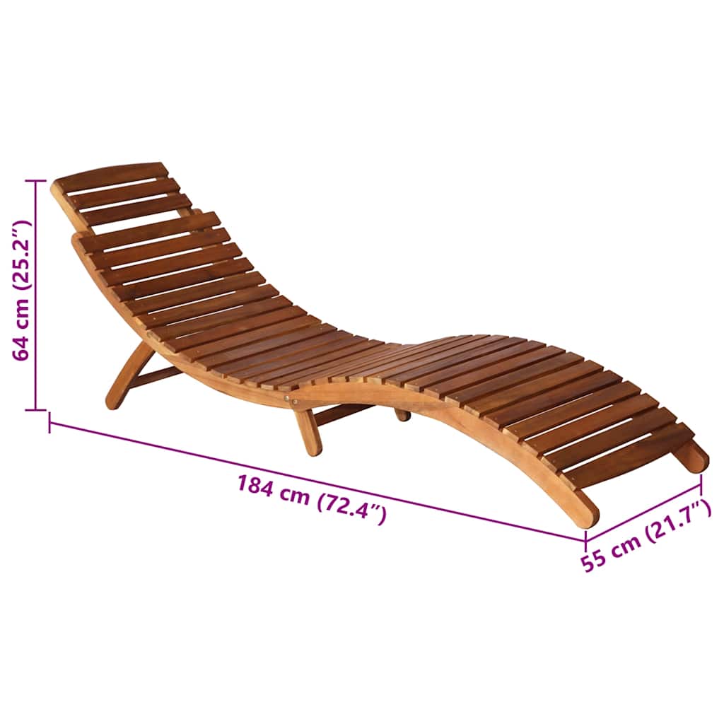 Espreguiçadeira de jardim com mesa e almofadão acácia maciça