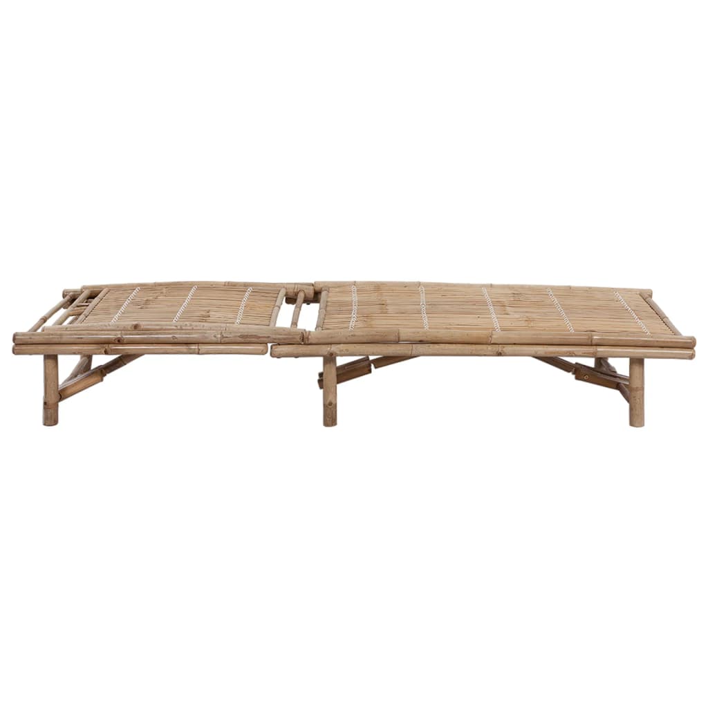 Garden lounger with bamboo cushion