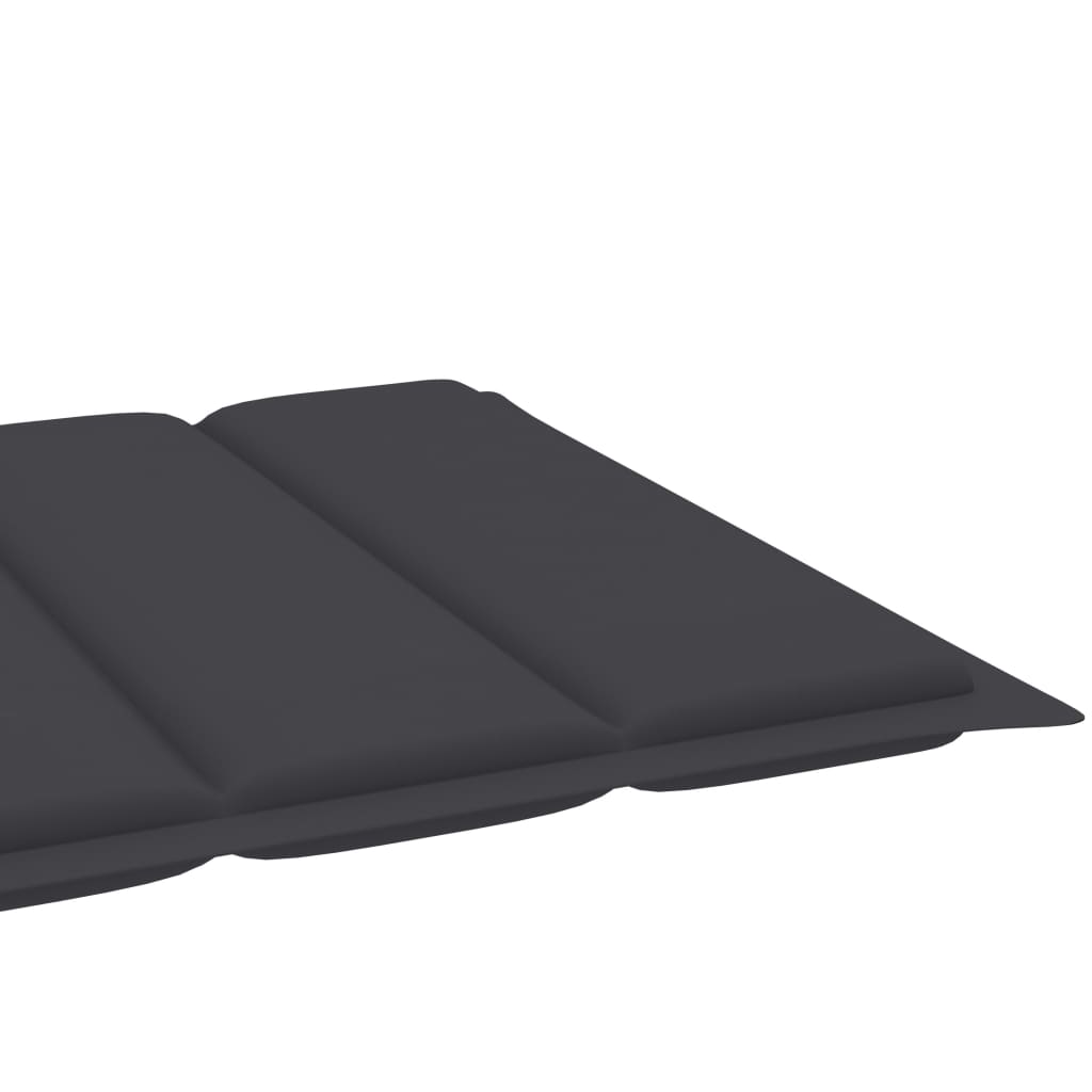 Sun lounger with anthracite cushion in solid teak wood