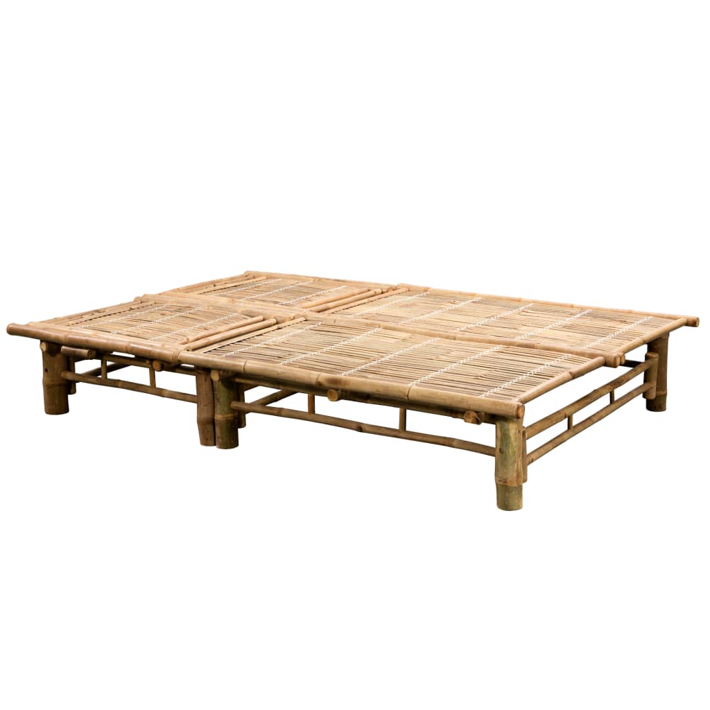 Bamboo sun lounger with cushions for 2 people