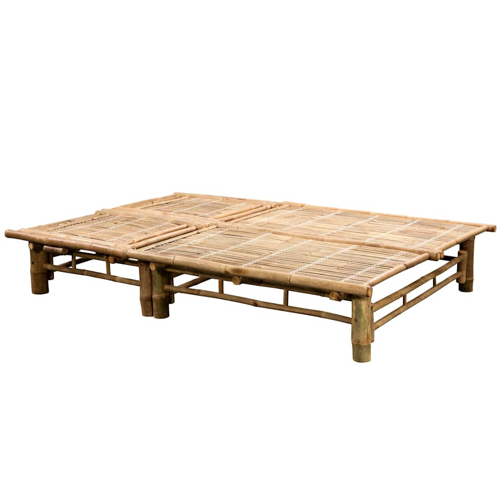 Bamboo sun lounger with cushions for 2 people