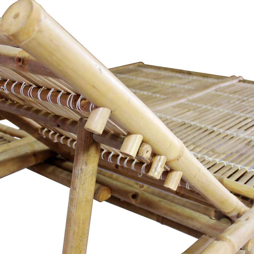 Bamboo sun lounger with cushions for 2 people