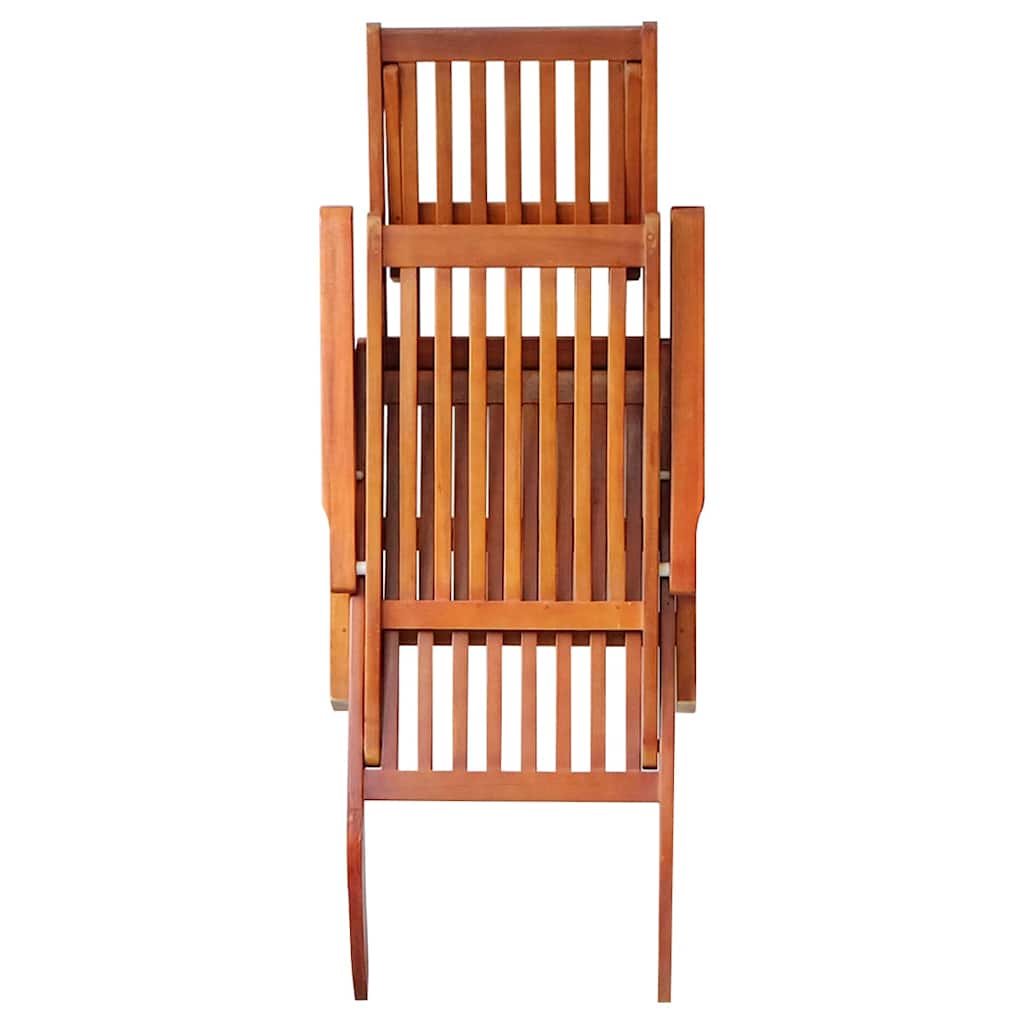 Outdoor sun lounger with footrest and solid acacia cushion