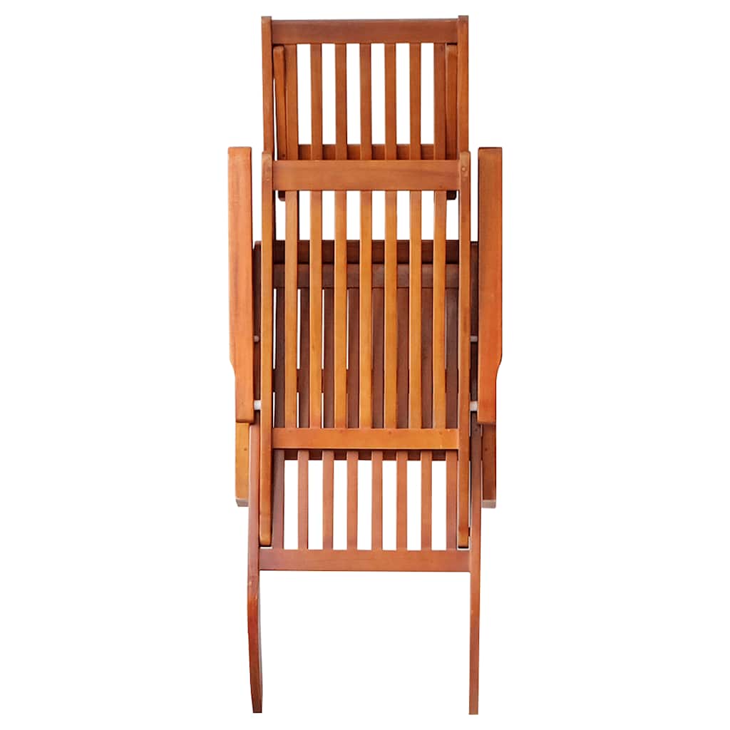 Outdoor sun lounger with footrest and solid acacia cushion