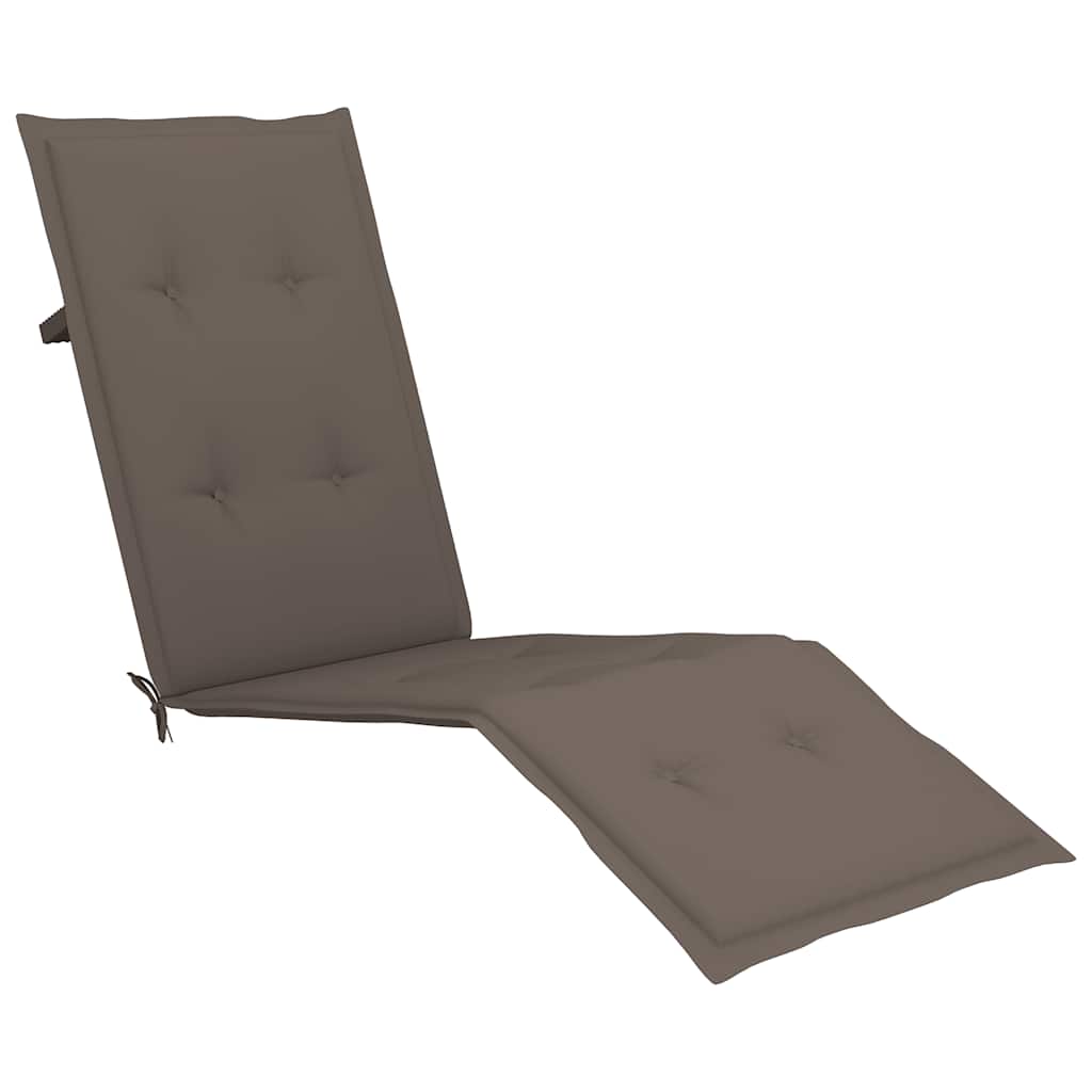 Outdoor sun lounger with footrest and solid acacia cushion