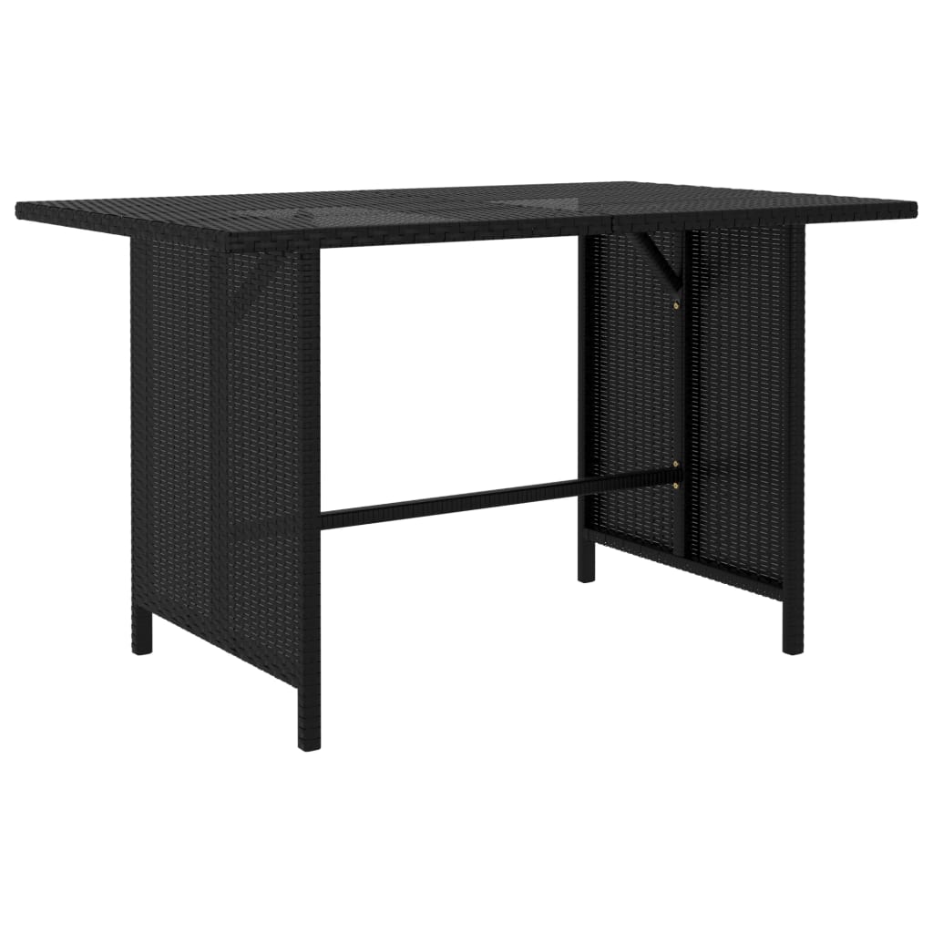 10 pcs conjunto lounge de jardim c/ almofadões vime PE preto