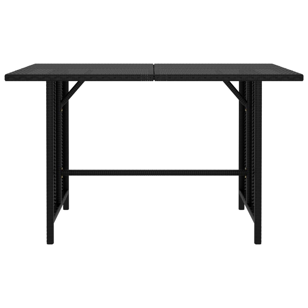 10 pcs conjunto lounge de jardim c/ almofadões vime PE preto