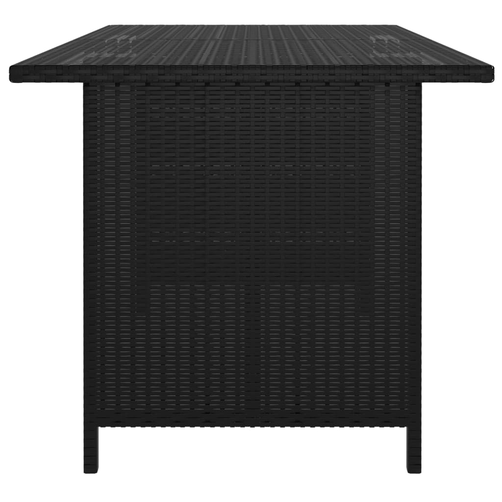 10 pcs conjunto lounge de jardim c/ almofadões vime PE preto