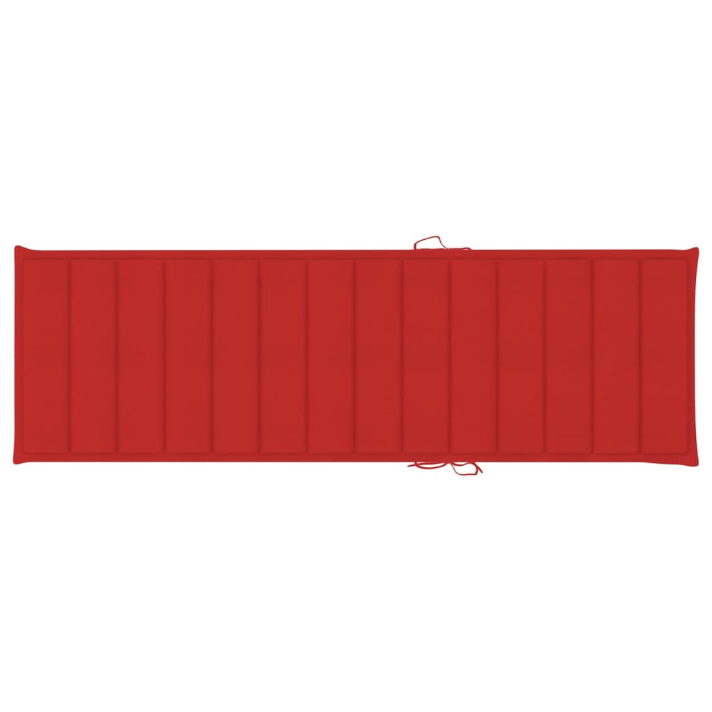 Espreguiçadeira com almofadão vermelho pinho impregnado