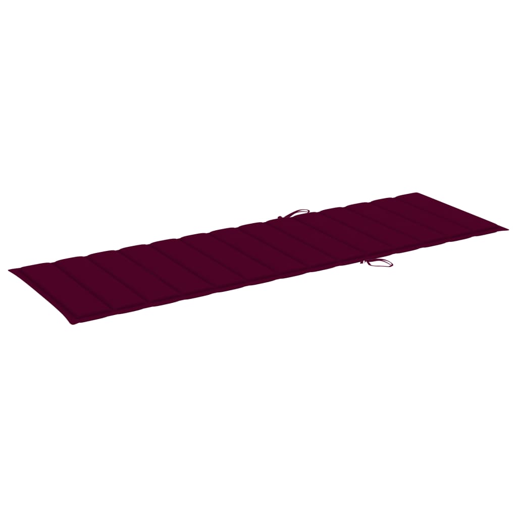 Espreguiçadeira com almofadão vermelho tinto pinho impregnado