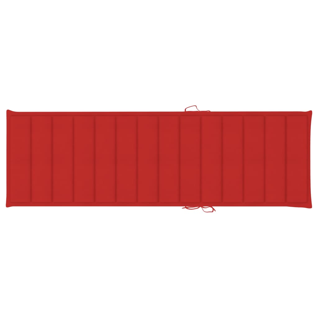 Espreguiçadeira com almofadão vermelho pinho impregnado