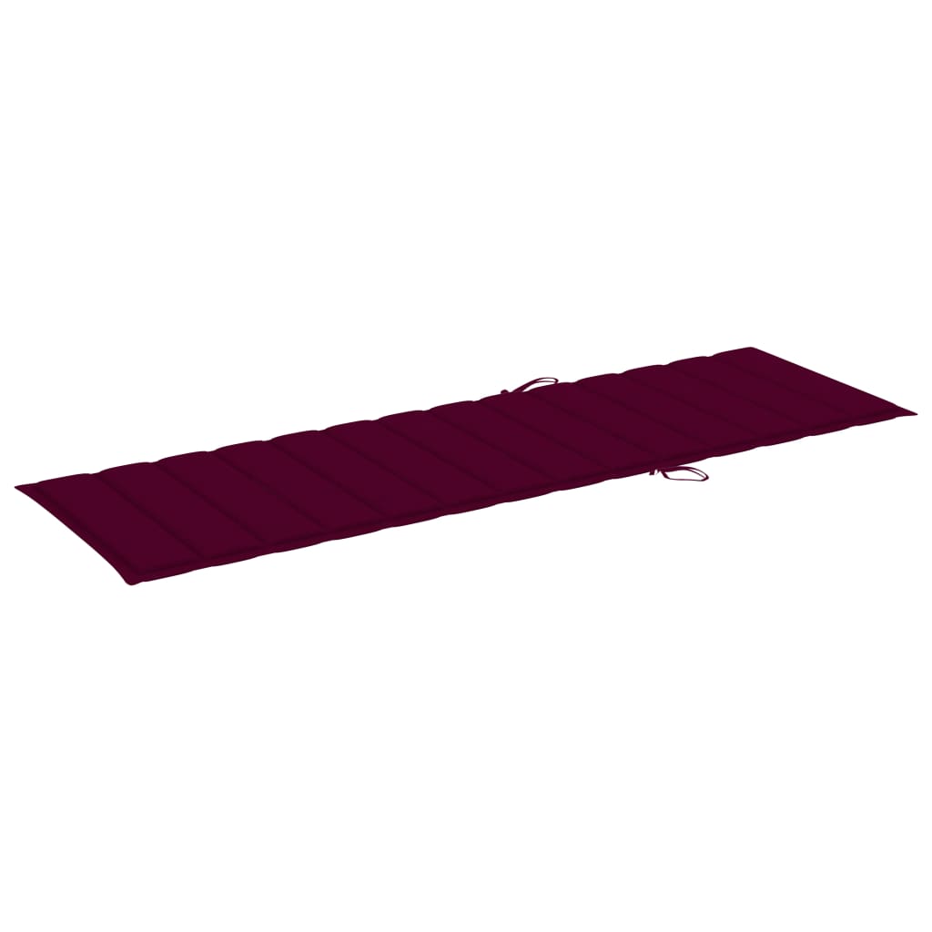 Espreguiçadeira com almofadão vermelho tinto pinho impregnado