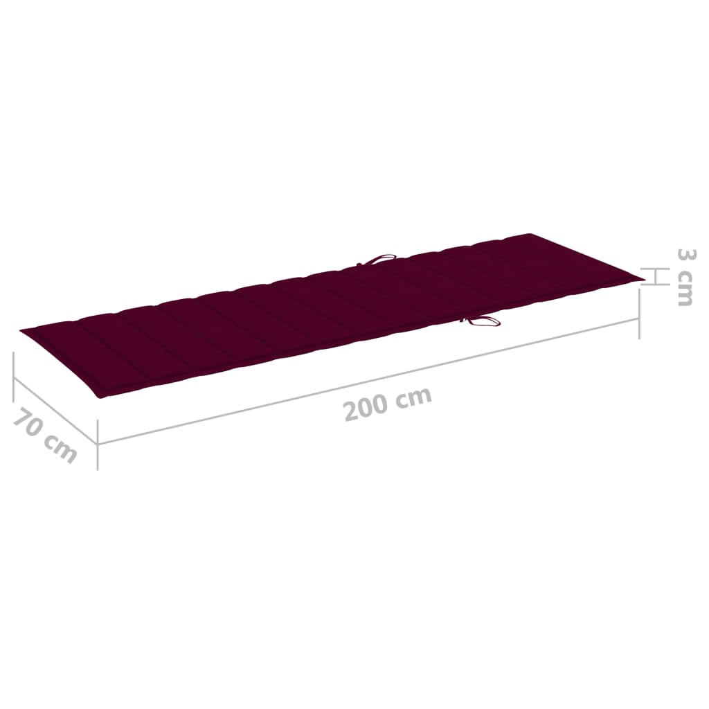 Espreguiçadeira dupla c/ almofadões vermelho tinto pinho impre.