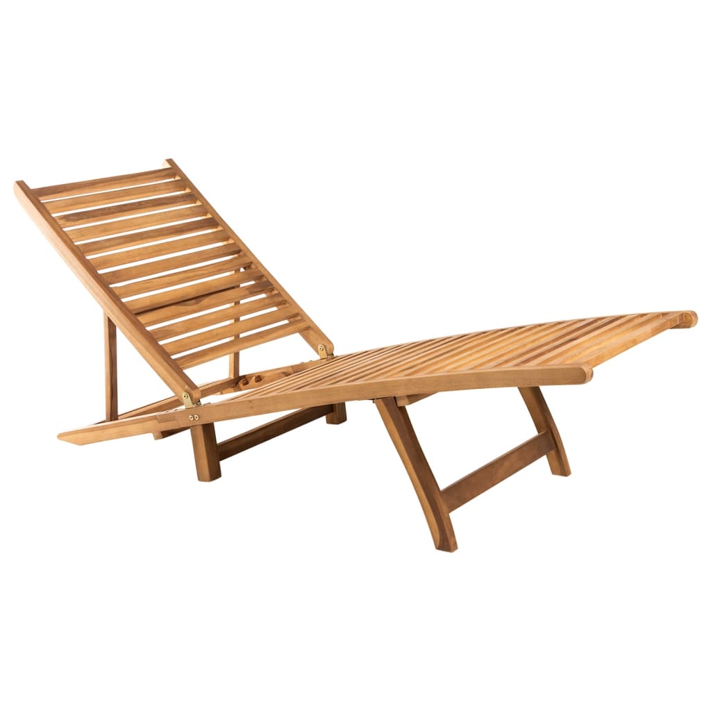Solid teak wood sun lounger