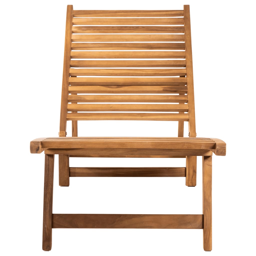 Solid teak wood sun lounger