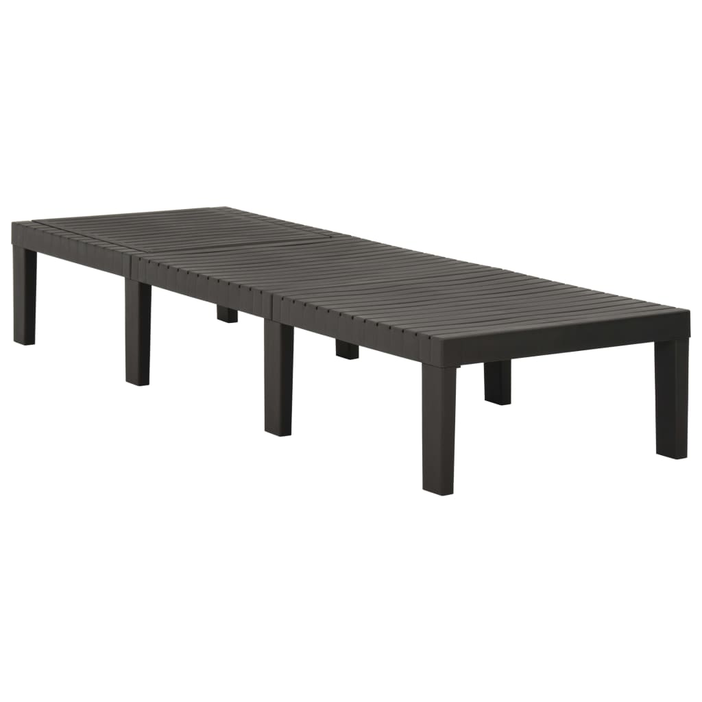 Anthracite plastic sun lounger