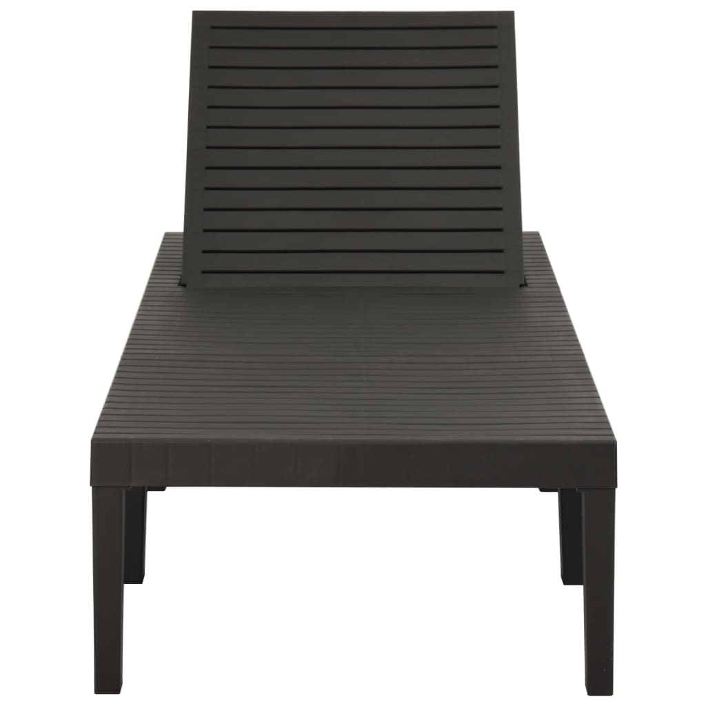 Anthracite plastic sun lounger