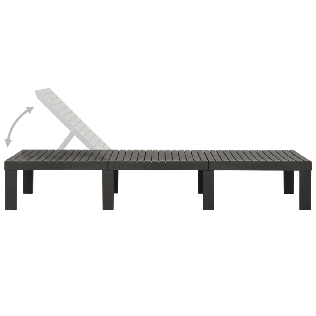 Anthracite plastic sun lounger
