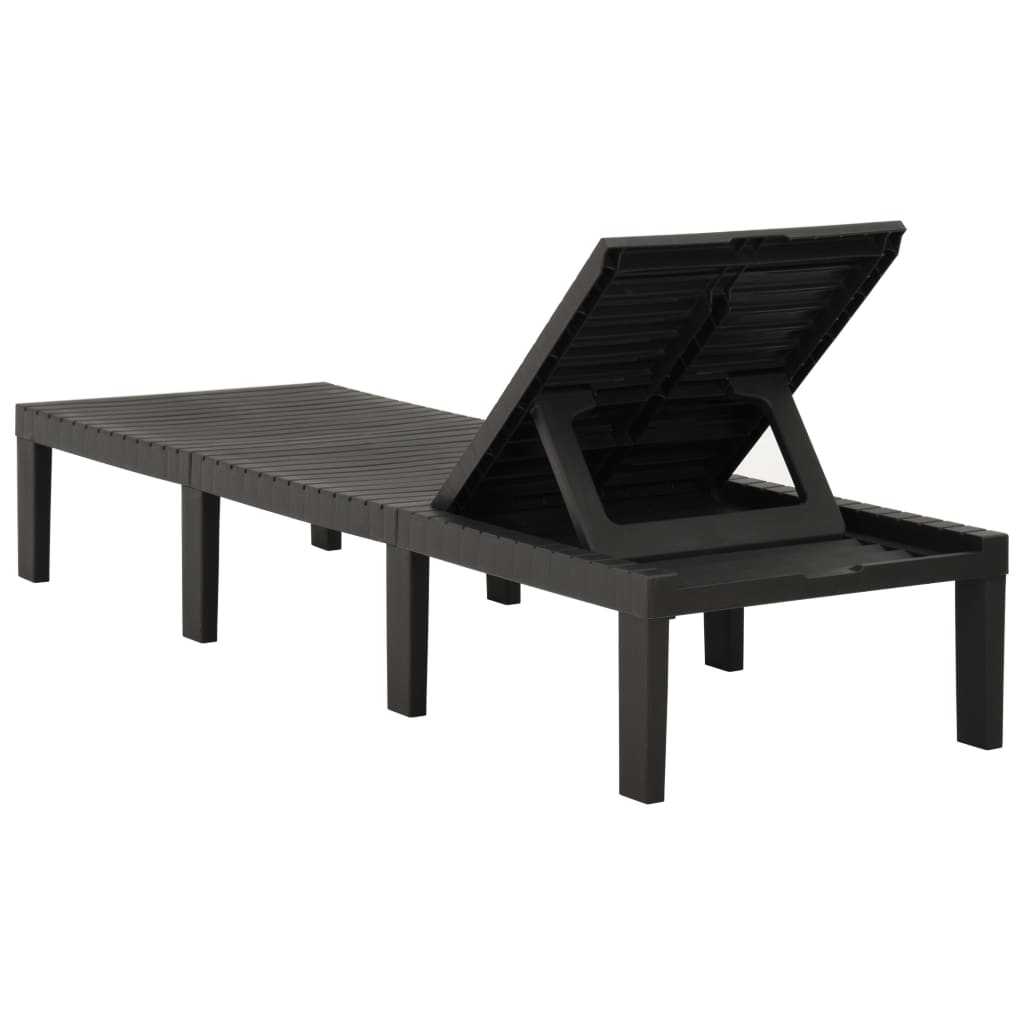 Anthracite plastic sun lounger