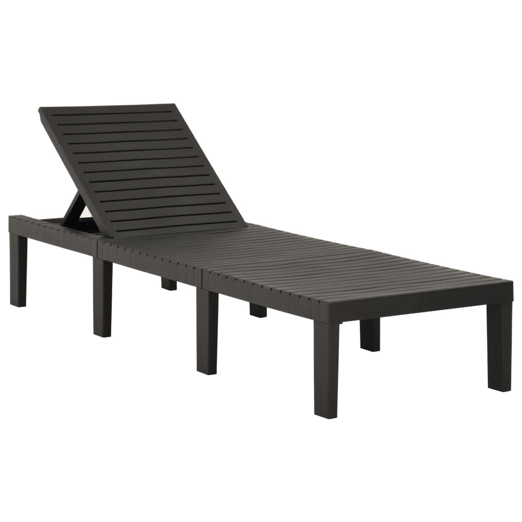 Deckchair with anthracite plastic cushion