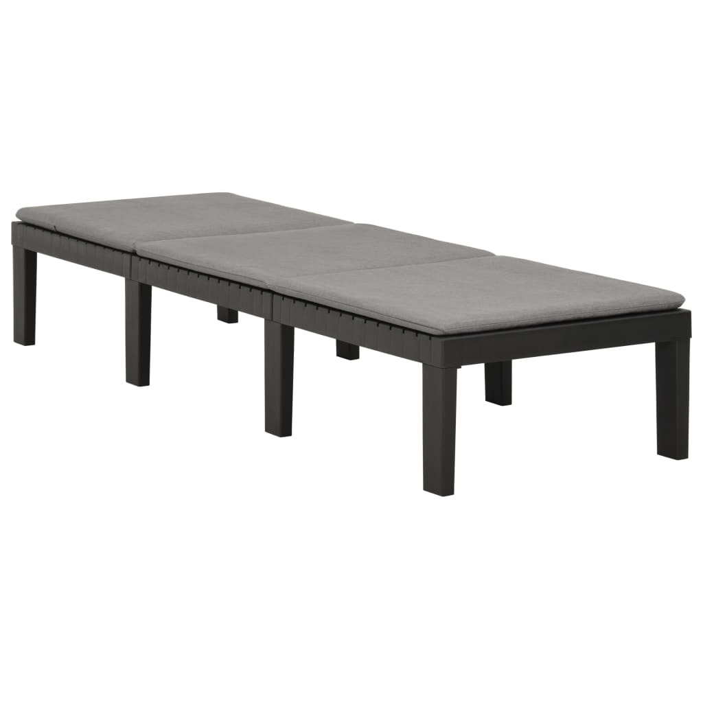 Deckchair with anthracite plastic cushion