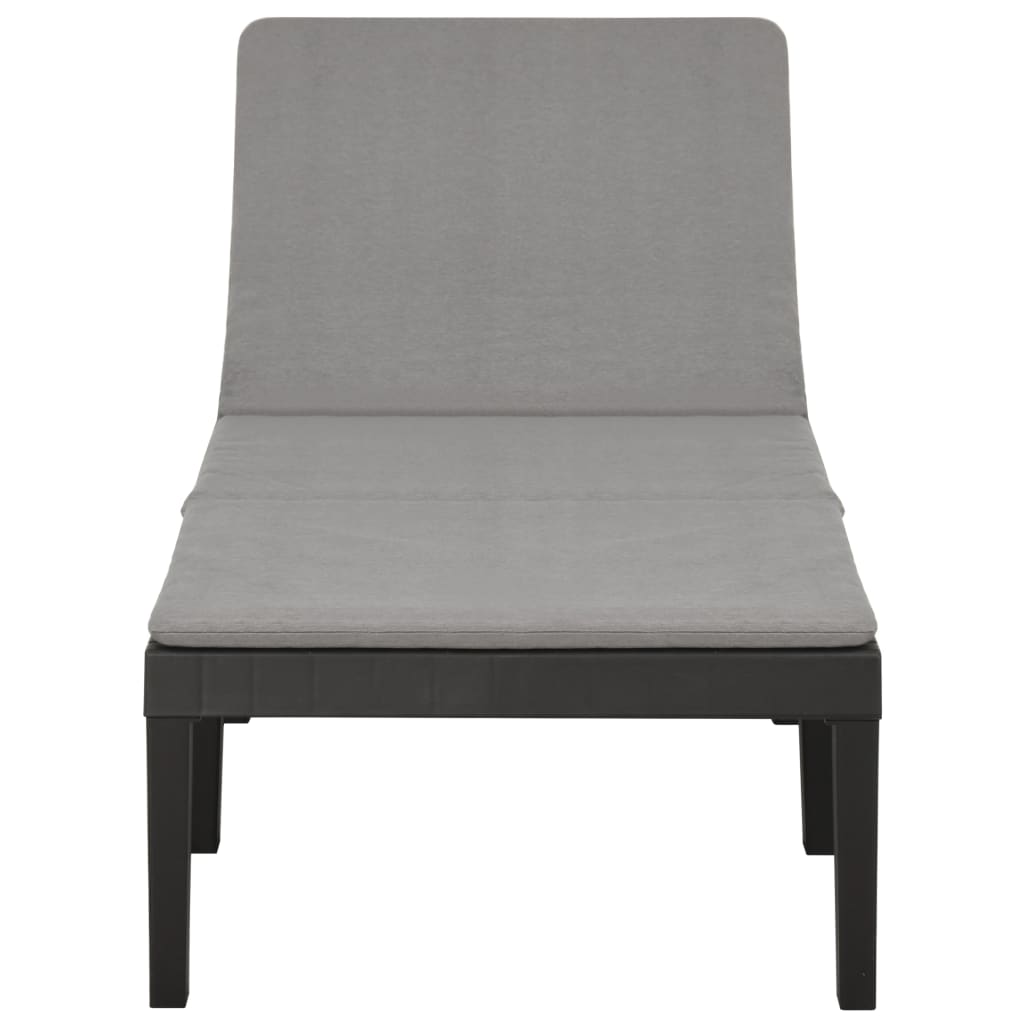Deckchair with anthracite plastic cushion