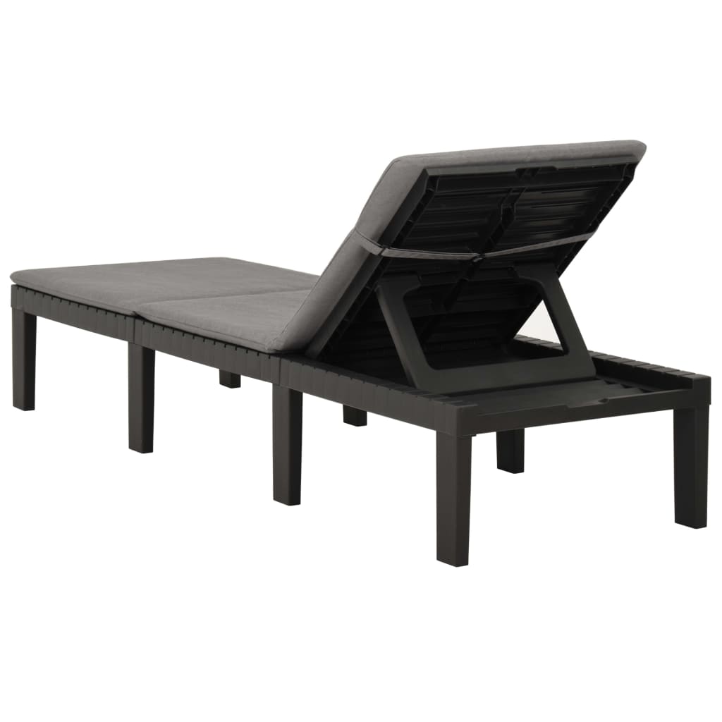 Deckchair with anthracite plastic cushion