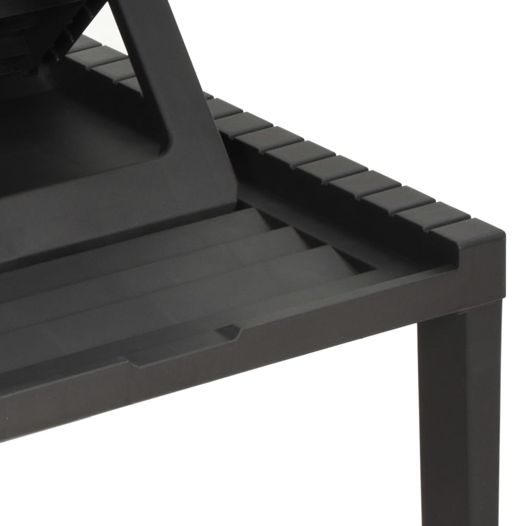 Deckchair with anthracite plastic cushion