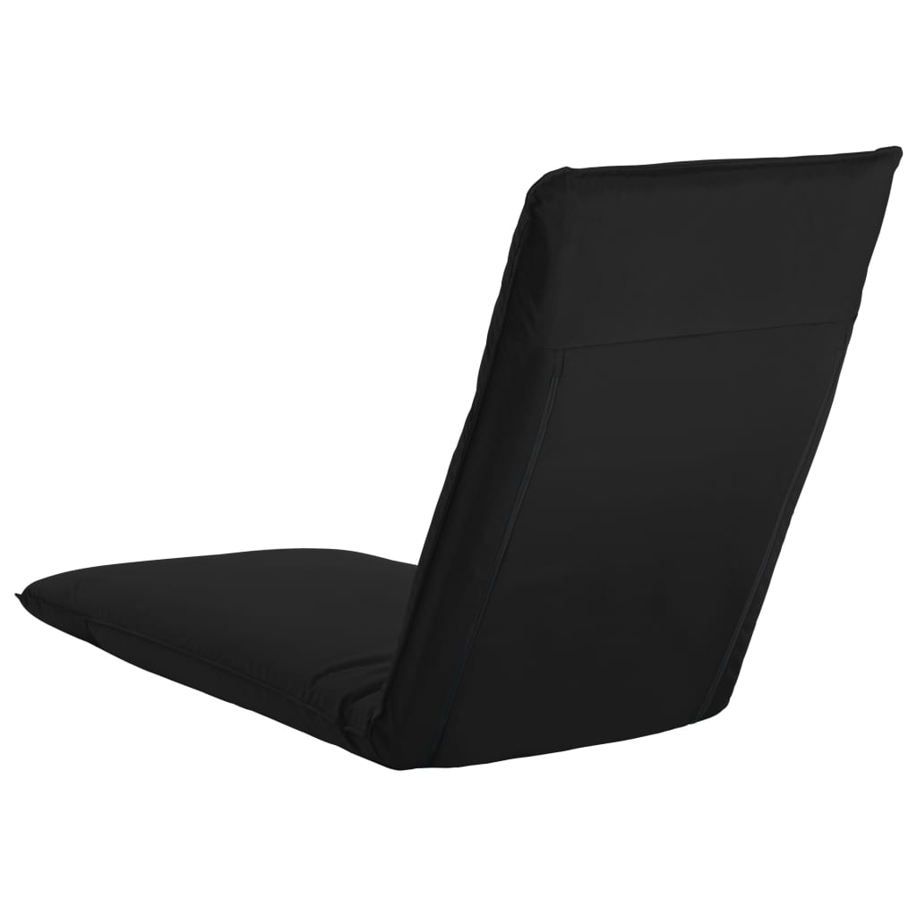 Folding sun lounger in black oxford fabric