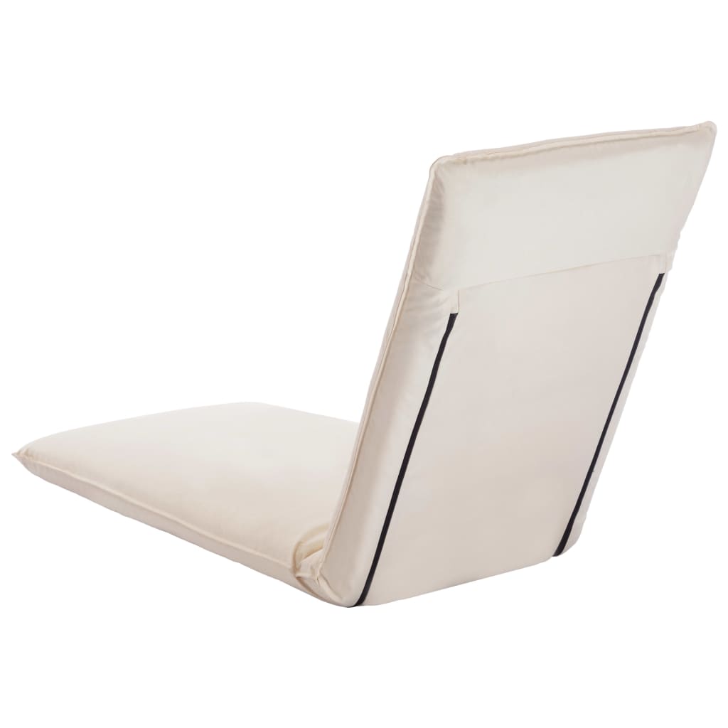 Folding sun lounger in cream white oxford fabric