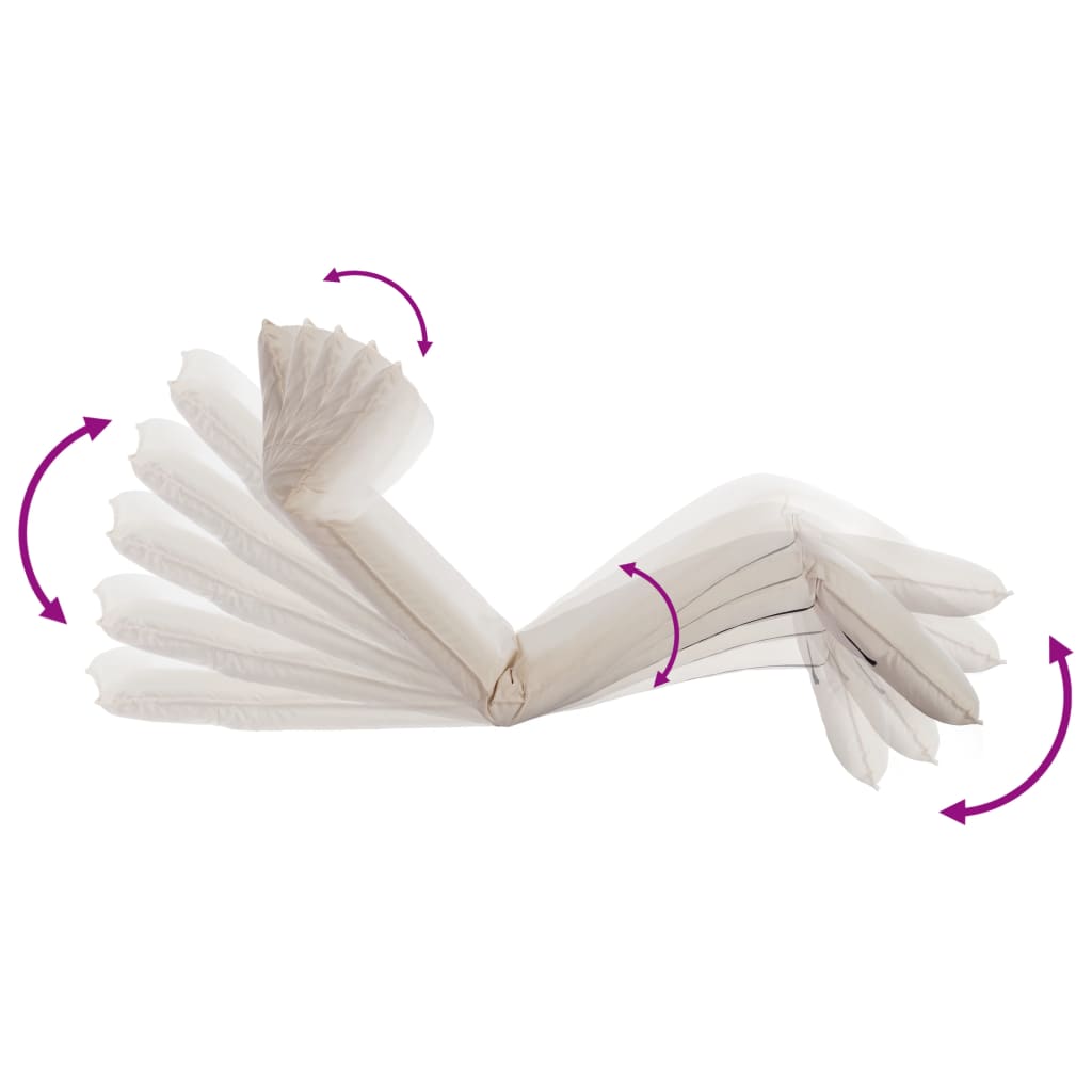 Folding sun lounger in cream white oxford fabric