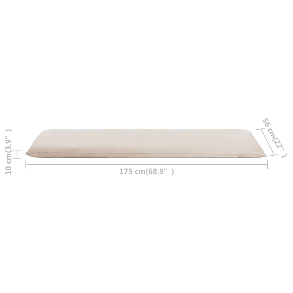 Folding sun lounger in cream white oxford fabric