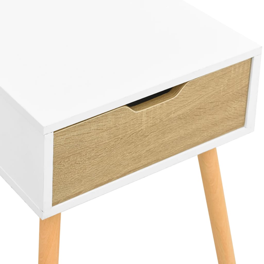 Mesa de cabeceira derivados de madeira branco/carvalho sonoma