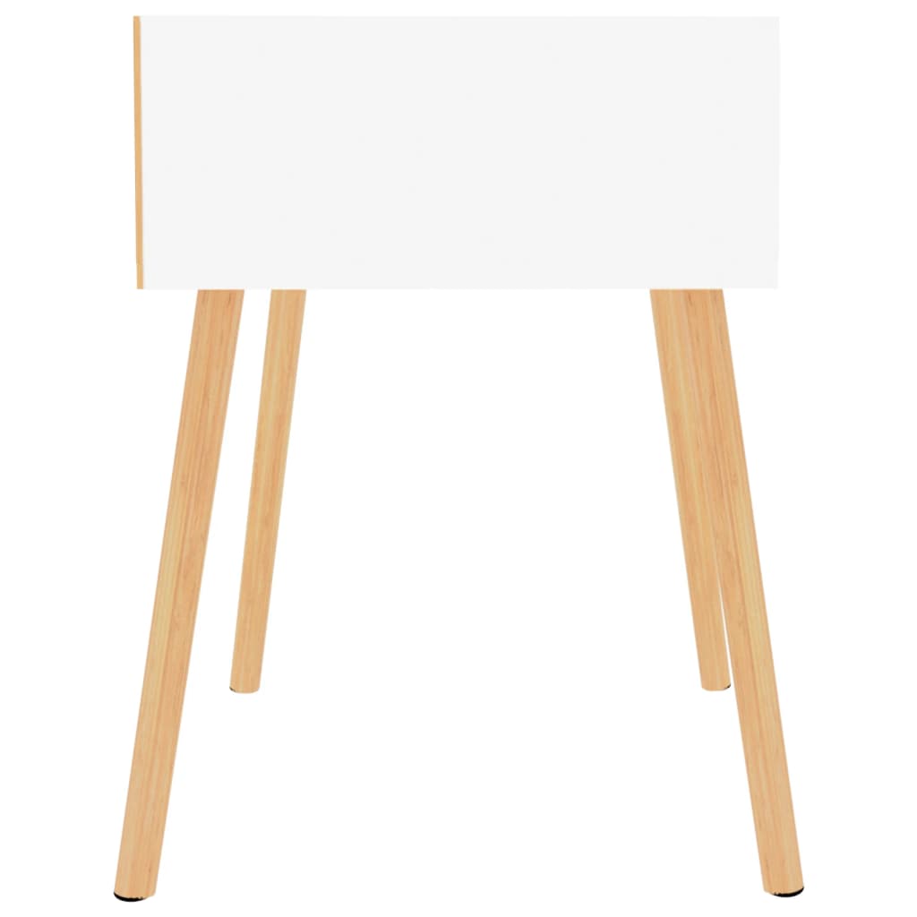 Mesas de cabeceira 2 pcs derivados de madeira branco brilhante
