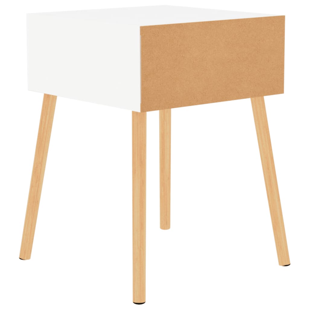 Mesas de cabeceira 2 pcs derivados de madeira branco brilhante