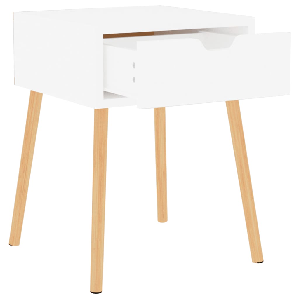 Mesas de cabeceira 2 pcs derivados de madeira branco brilhante