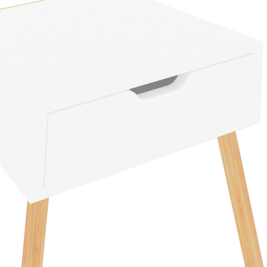 Mesas de cabeceira 2 pcs derivados de madeira branco brilhante