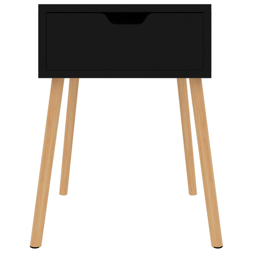 Mesa de cabeceira derivados de madeira preto brilhante