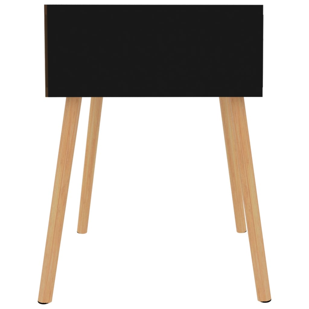 Mesa de cabeceira derivados de madeira preto brilhante