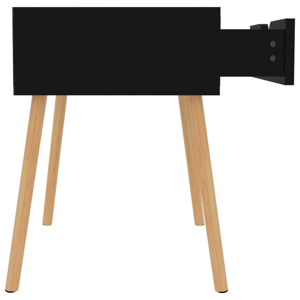 Mesa de cabeceira derivados de madeira preto brilhante