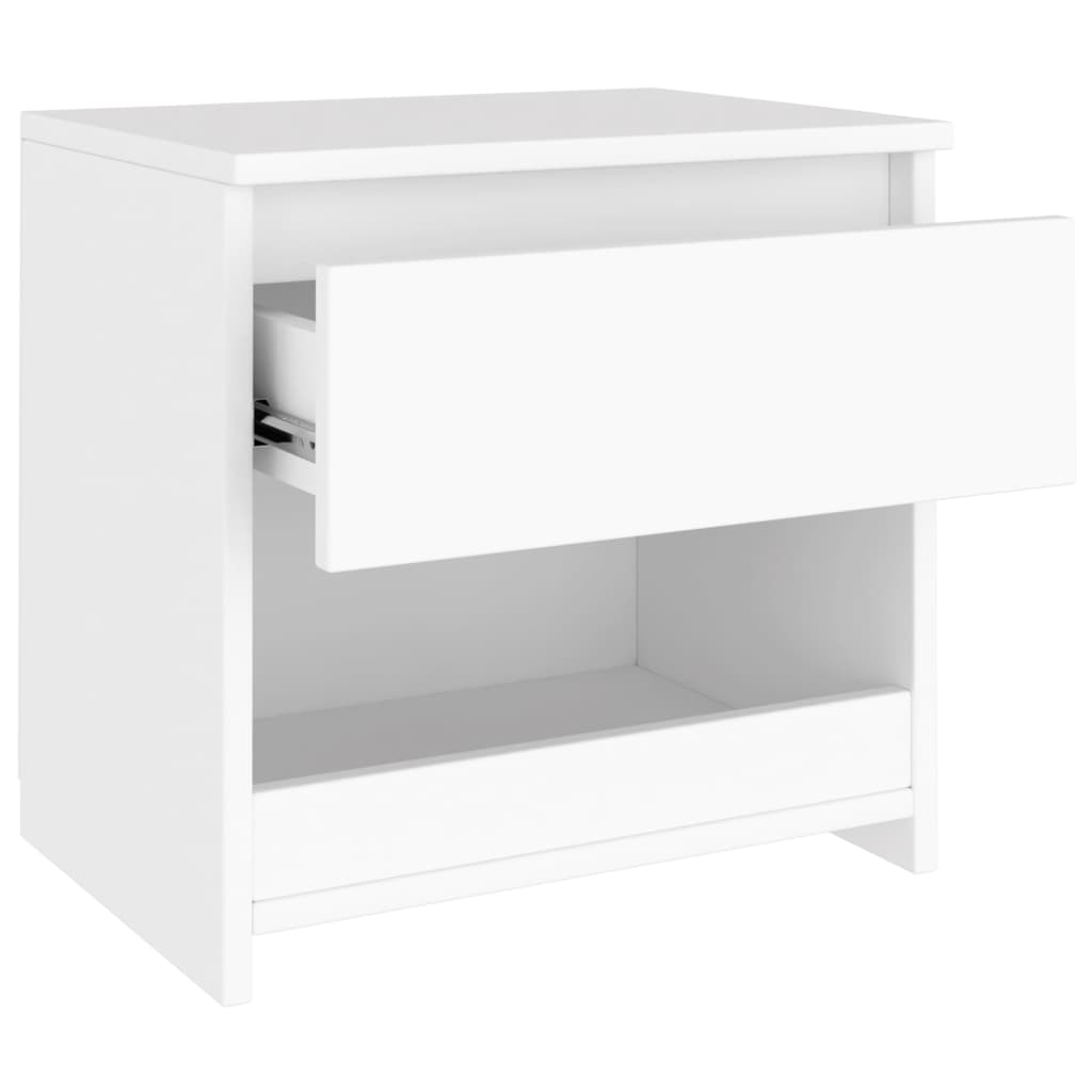 Bedside table 40x30x39 cm white plywood